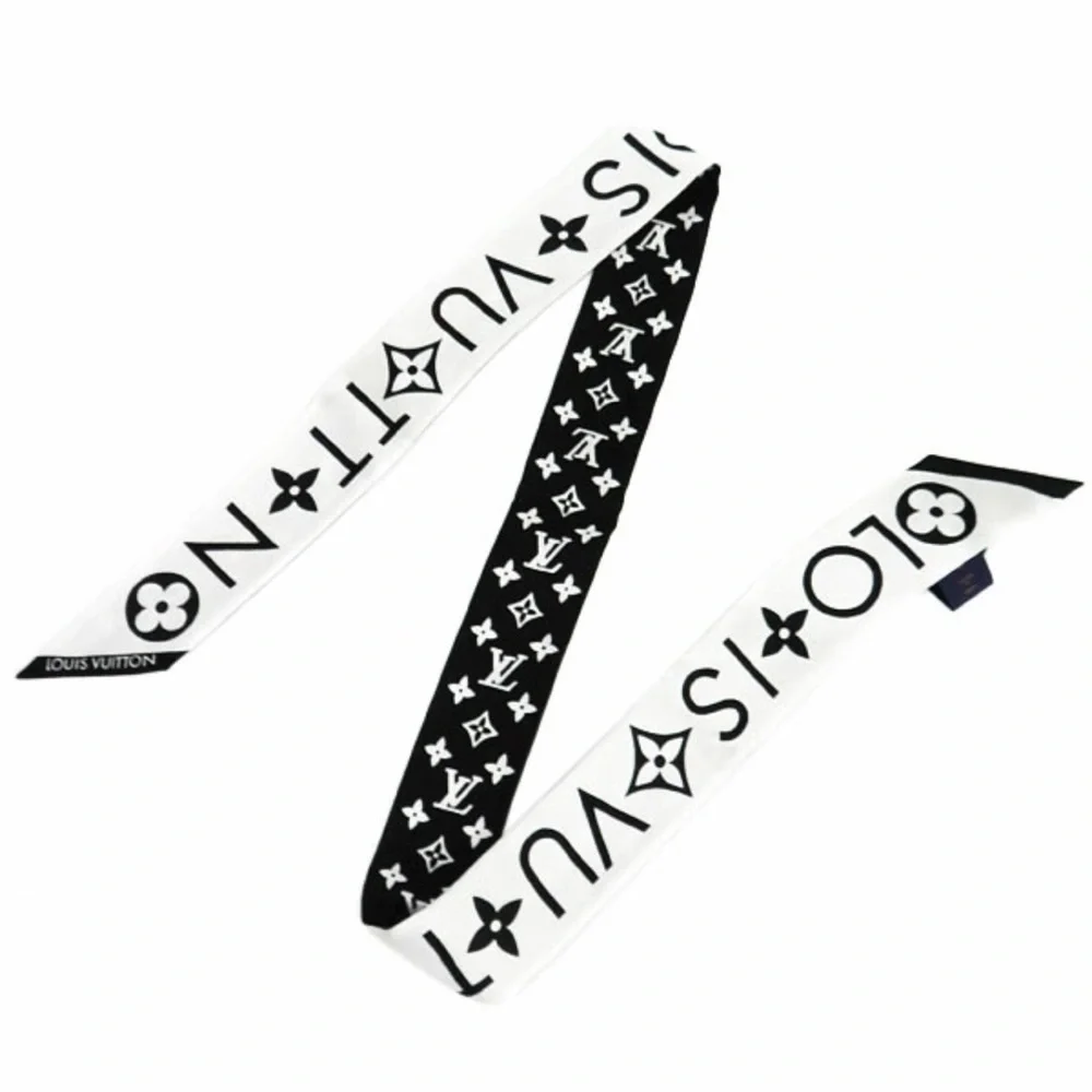 Louis Vuitton Black and White Monogram Silk Bandeau